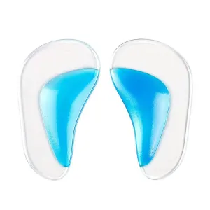 2 Pairs High Arch Support Insoles Gel Insoles Orthopedic Flat Feet Insoles Plantar Fasciitis Insoles High Heel Cushion Pads for Women Men (Blue) Blue