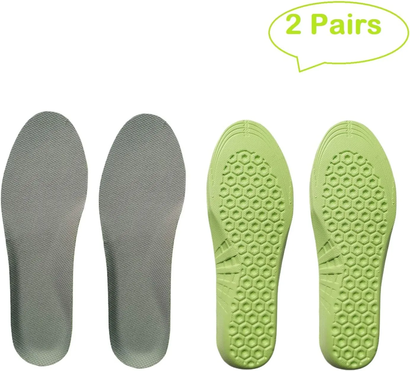 2 Pairs Honeycomb Elastic Shock Absorbing Shoe Insoles Breathable Sneaker Inserts Sports Shoe Insole Replacement Insoles for Men Women Kids (kids5-7.5 / women7-8.5)
