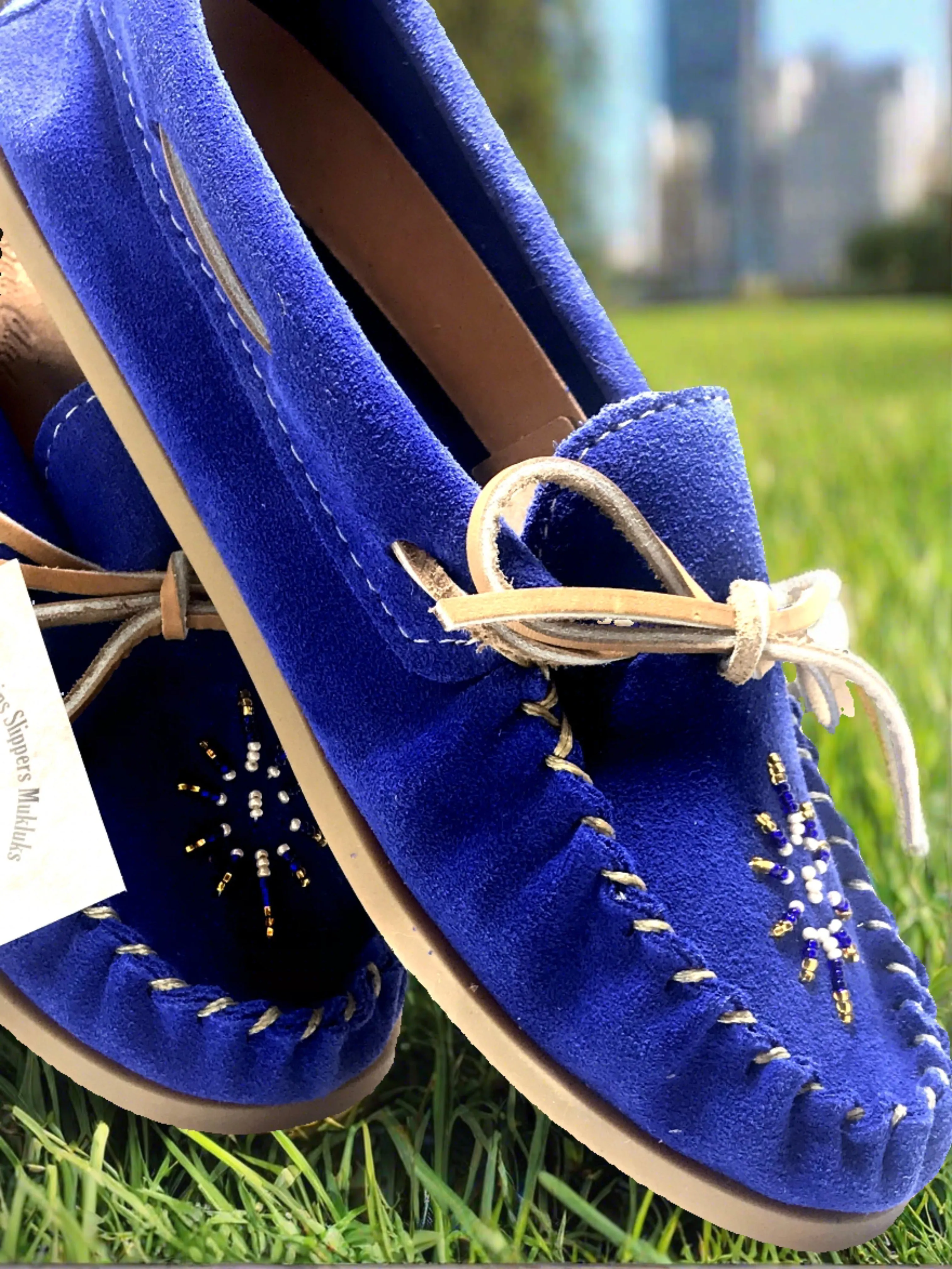 20 % Off Ladies Moccasins - Size 10 Only Laurentian Chief Royal Blue