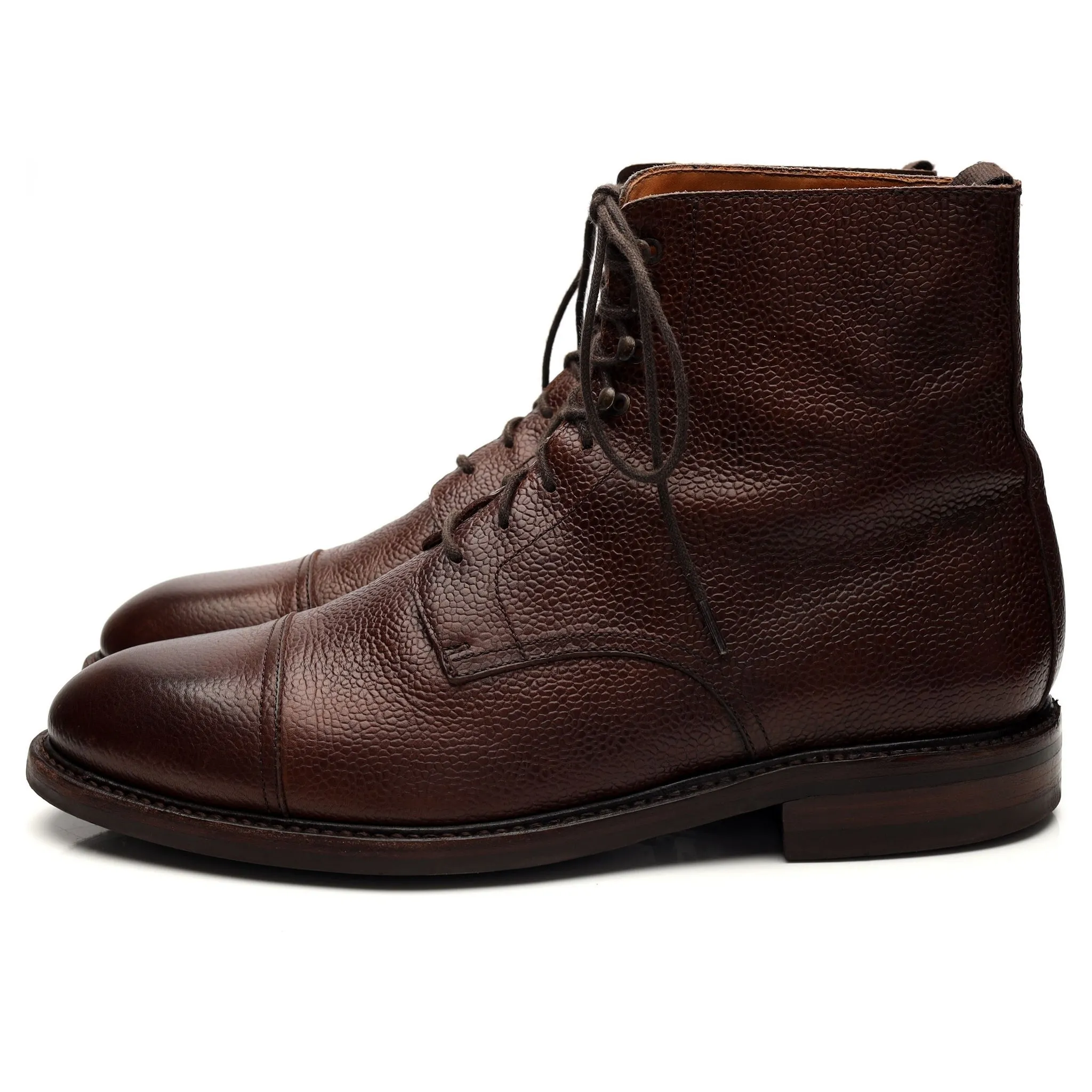 '321' Brown Grain Leather Boots UK 10