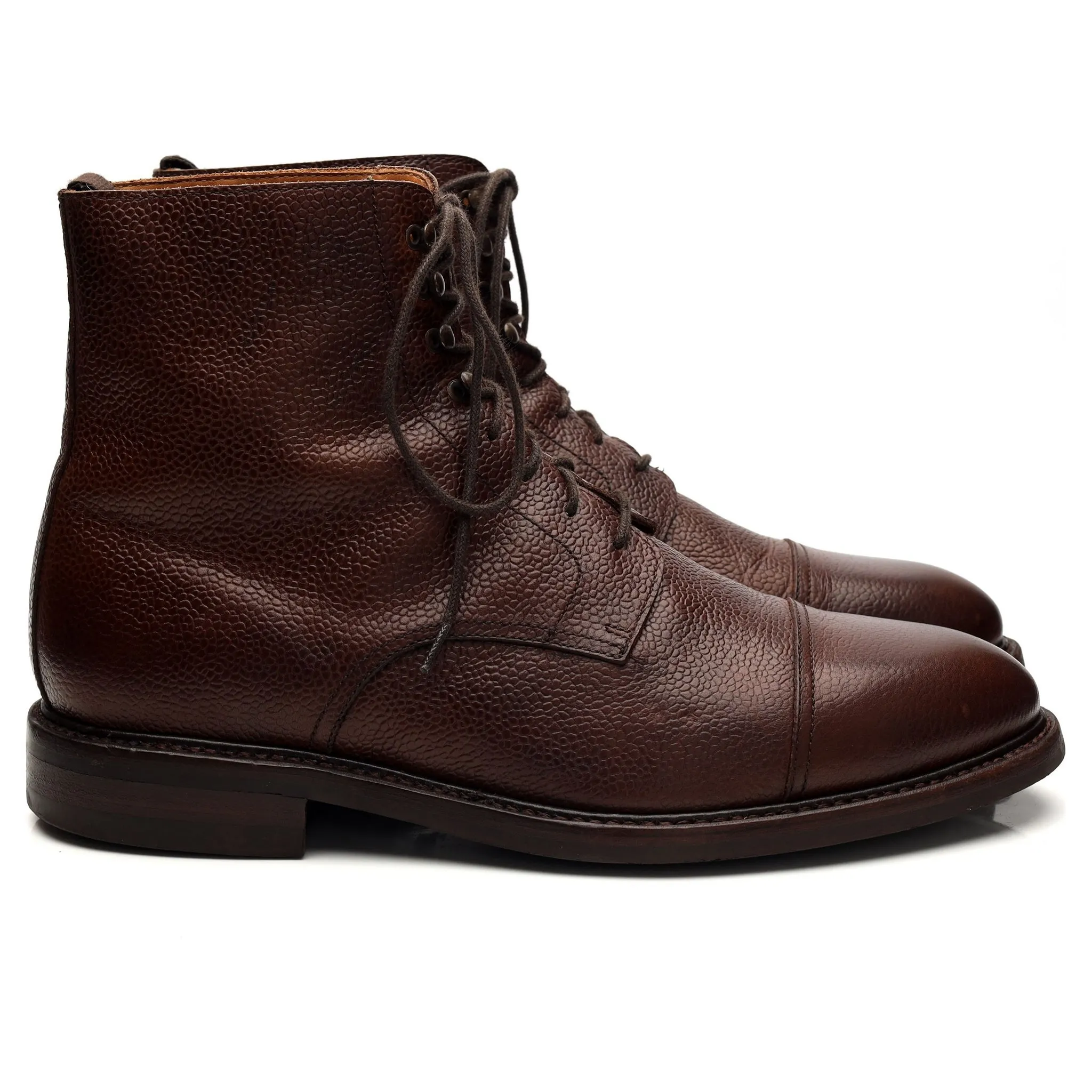 '321' Brown Grain Leather Boots UK 10