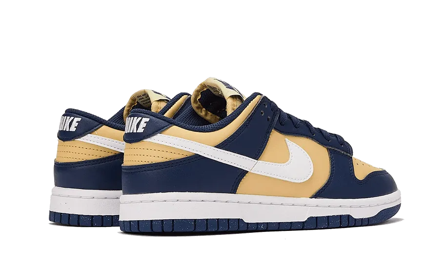 pair shock - absorbing - midsole - feature shoes Dunk Low Next Nature Midnight Navy Gold
