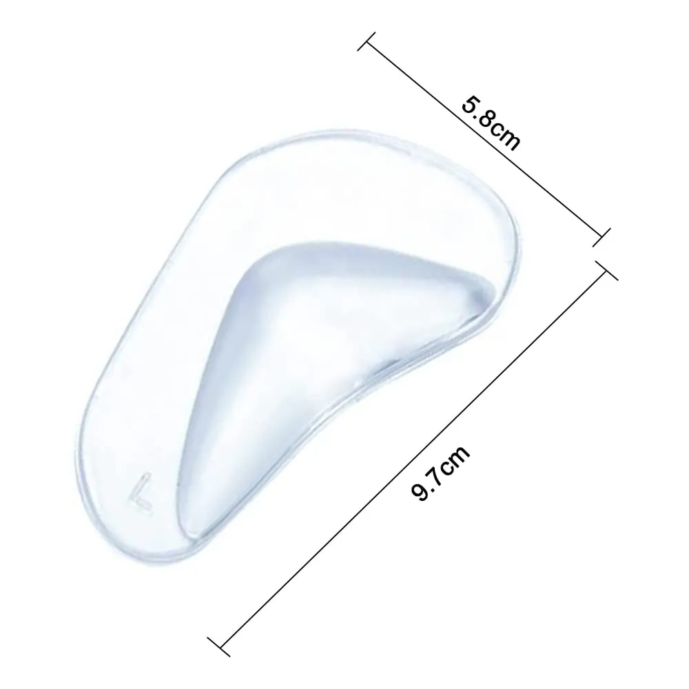 4 Pairs Flat Foot Arch Support Insoles Silicone Orthotic Arch Support Insoles Gel High Heel Inserts Cushion Clear Gel Arch Support Insoles for Women Men