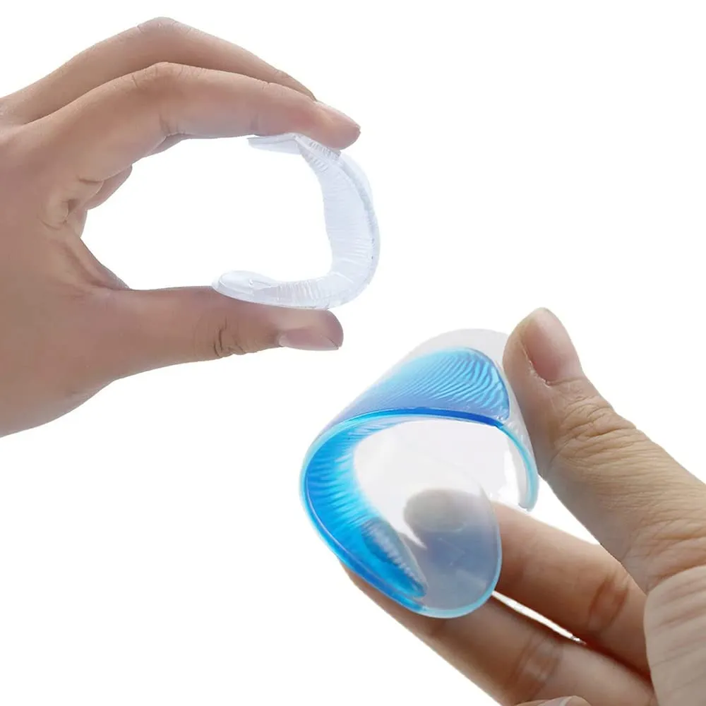 4 Pairs Flat Foot Arch Support Insoles Silicone Orthotic Arch Support Insoles Gel High Heel Inserts Cushion Clear Gel Arch Support Insoles for Women Men