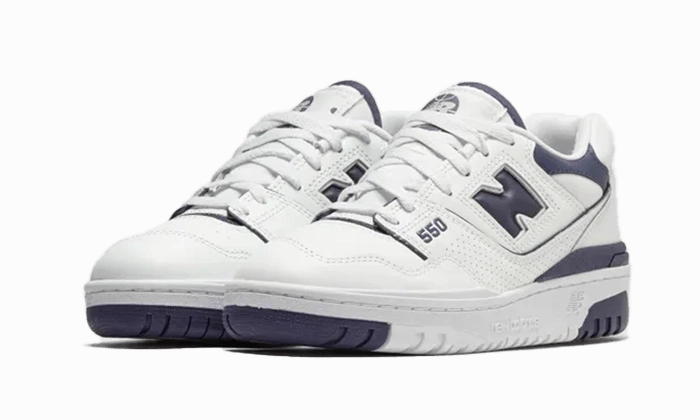 Wear Flex New Balance 550 White Dark Mercury