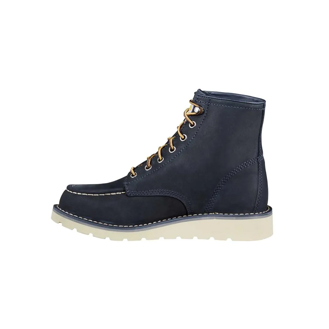 6" Women's Moc Toe Wedge Soft Toe Boot Navy