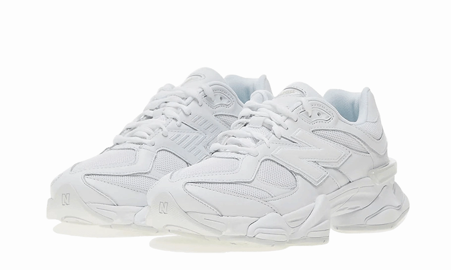 Premium Durability Neutral Stride Design 9060 Triple White
