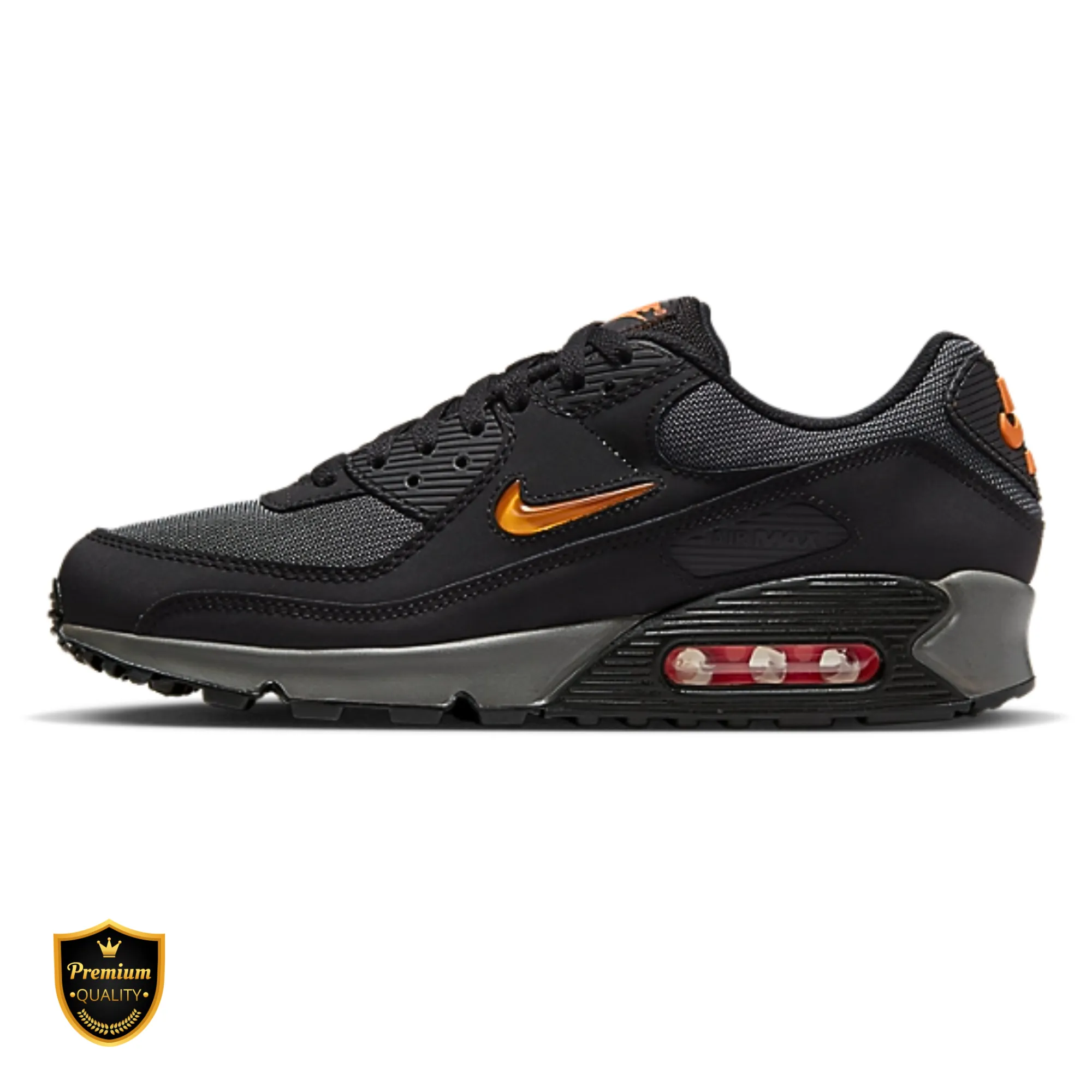 Easy Clean Casual Edge Nike Air Max 90 Jewel Black Safety Orange
