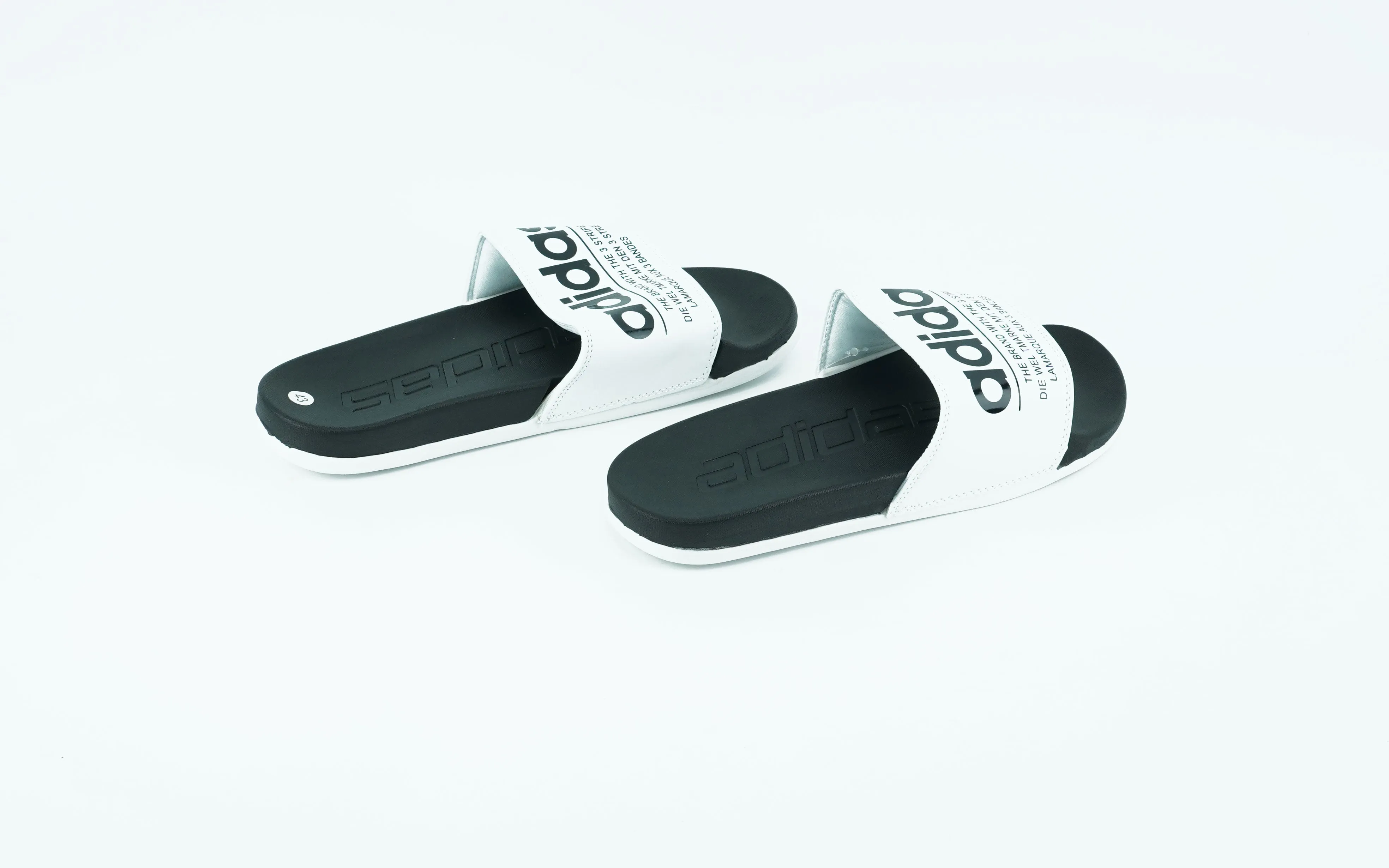 Adidas White strap slides for men