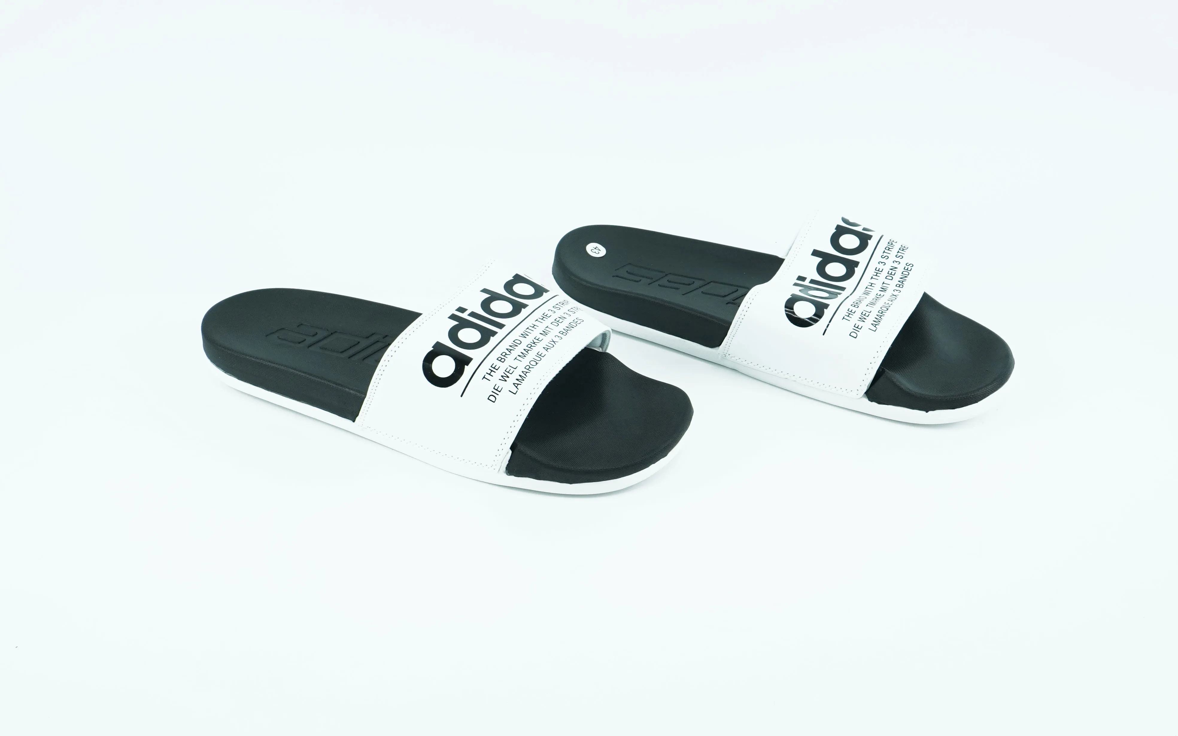 Adidas White strap slides for men