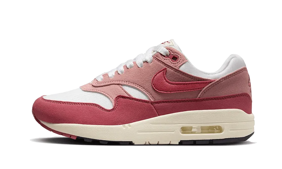 Air Max 1 Red Stardust logo - embossed shoes evening running