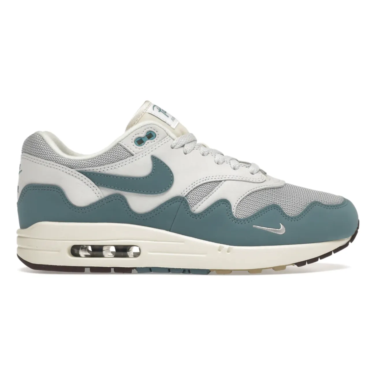 hook - and - loop closure shoes cross - country running footwear Nike Air Max 1 Patta Waves Noise Aqua (with bracelet)