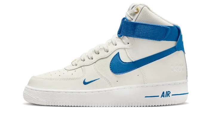 high - arched foot shoe adjustment rubber - track running shoes Air Force 1 High 40th Anniversary White Blue