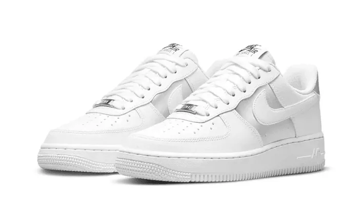 Air Force 1 Low White Metallic Silver Arch   Contoured