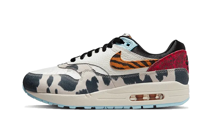 Nike Air Max 1 '87 Tiger Swoosh Cow Print Structured wear Bounce Walk