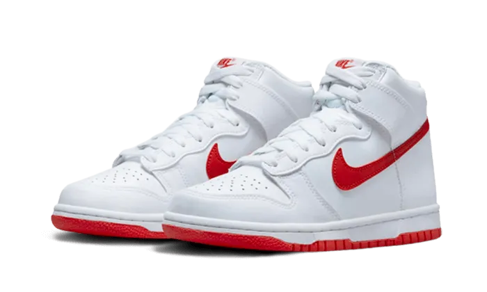 Nike Dunk High White Picante Red Outdoor Friendly Layered silhouette