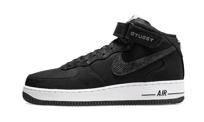 Nike Air Force 1 Mid Stussy All Black Slim Frame Thermoformed Heel Cup