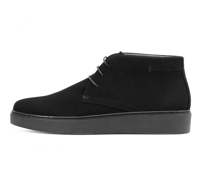 Amali Zale Suede Chukka Boots Men’s Black Vegan Suede