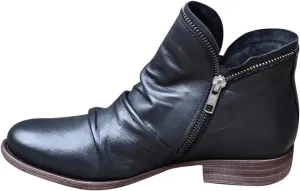 AMDBEL Ankle Boots for Women Arch Support Womens Low Heel Fashion Lace Up Zipper Booties Slip On Vintage Leather Fall Boots