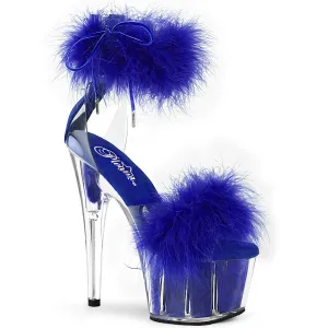 Ankle Cuff Sexy Fur Sandals Blue (Pleaser ADORE-724F)