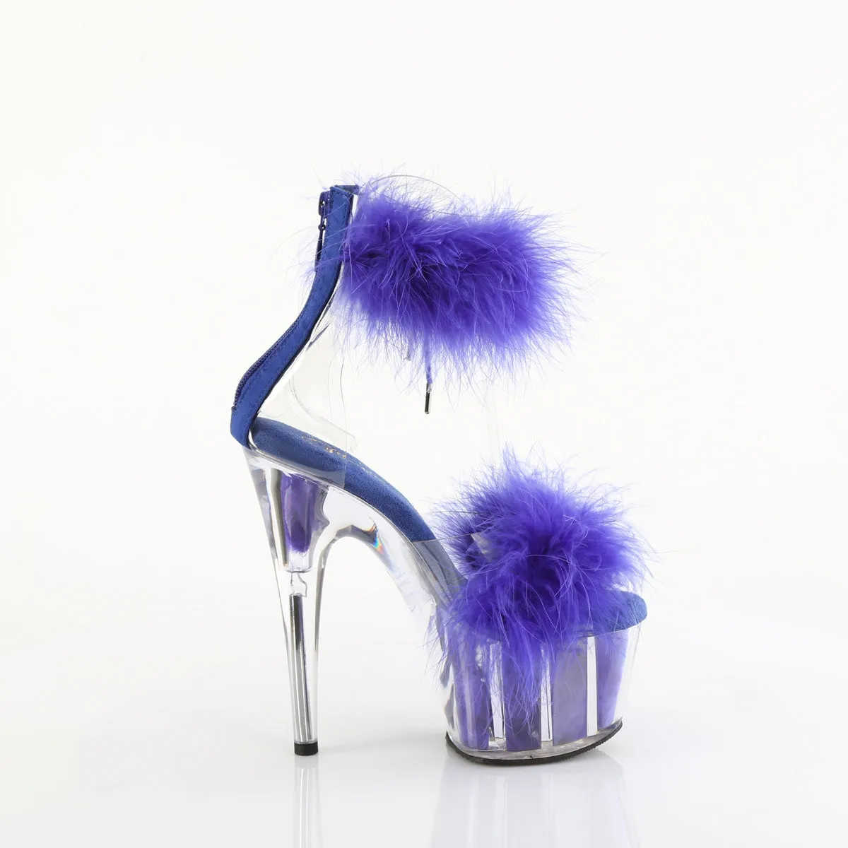 Ankle Cuff Sexy Fur Sandals Blue (Pleaser ADORE-724F)