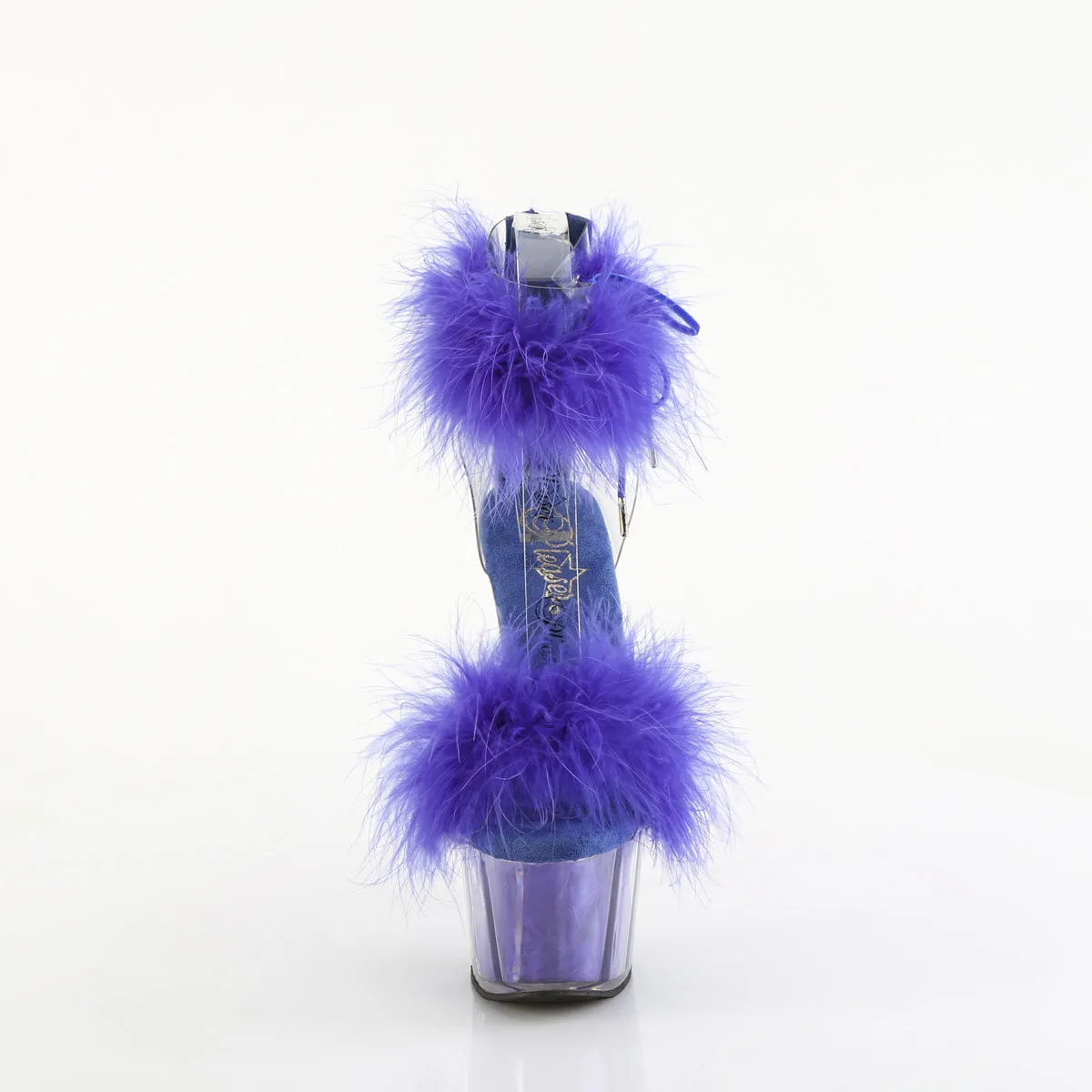 Ankle Cuff Sexy Fur Sandals Blue (Pleaser ADORE-724F)