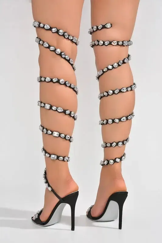 Ankle to Calf Spiral Gem Heel