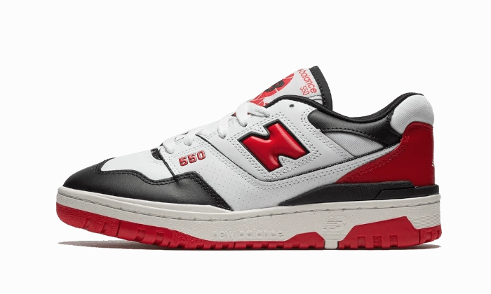 New Balance 550 White Red Black Ultimate look