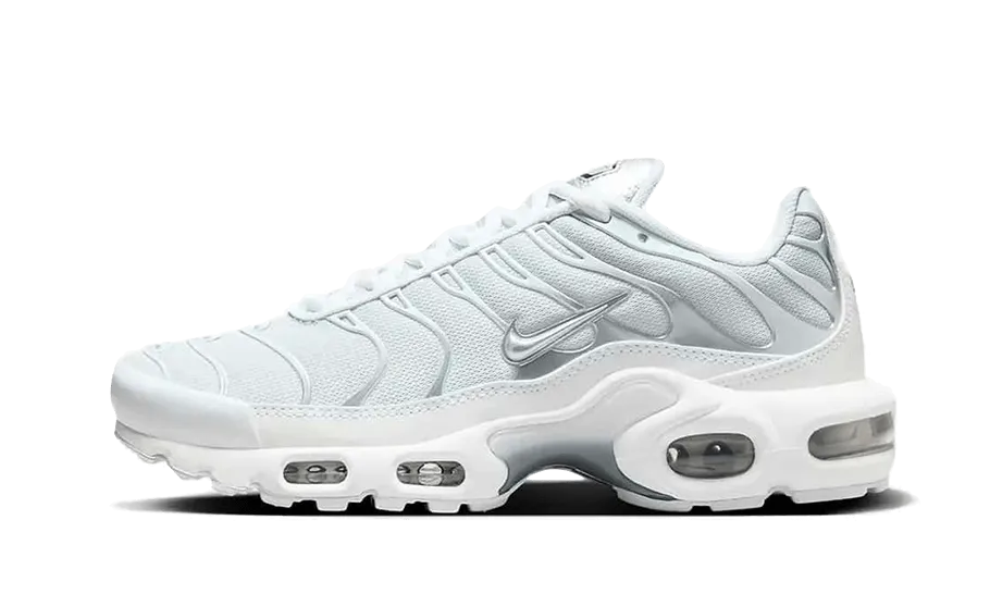 Durable Lace System Dynamic Walk Nike Air Max Plus White Metallic Silver