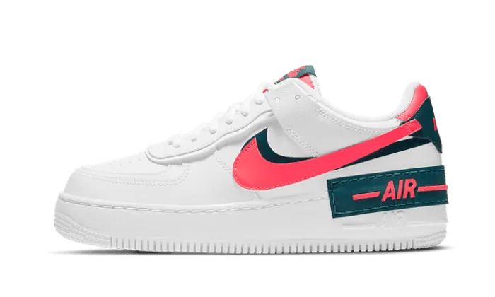 Air Force 1 Shadow White Dark Teal Solar Red Bold Patterns