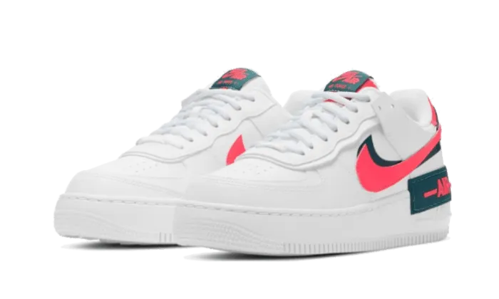 Air Force 1 Shadow White Dark Teal Solar Red Outdoor Performance Trendy Look Shoes
