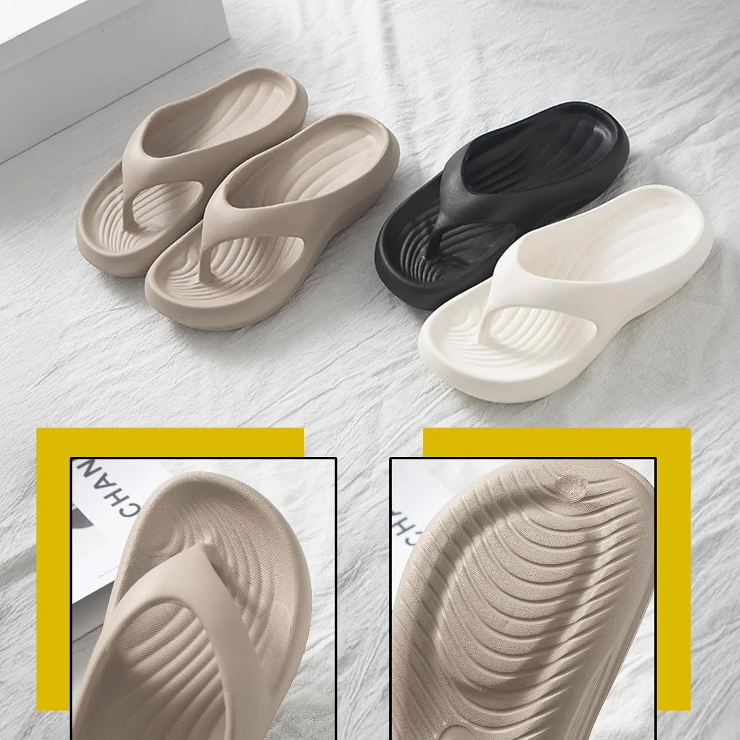 Arch Support Flip Flops for Women Orthopedic Sandals Plantar Fasciitis Relief Comfortable Walking Platform Beach Shoes Non-Slip Lightweight Cushioning Shock-Absorbing Summer Slippers