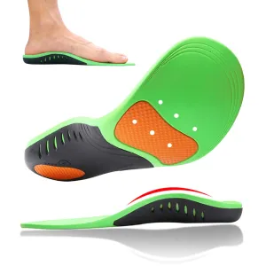 Arch Support Insoles for Women and Men, Orthotic Inserts for Plantar Fasciitis,Flat Feet,High Arch Green XS(Mens 4-6 Womens 5-7)