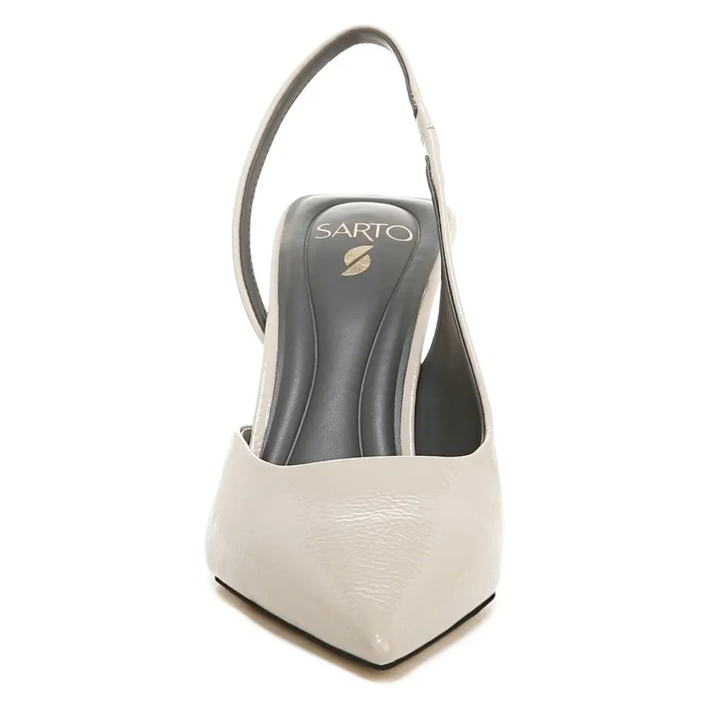 Arina Cashmere Beige Patent Franco Sarto Slingback Pumps
