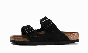 Arizona Suede Leather Soft Footbed Black Warm Weather Shoes