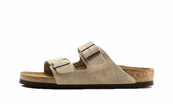 Arizona Suede Leather Taupe Street Lifestyle Sandals Outdoor Slides