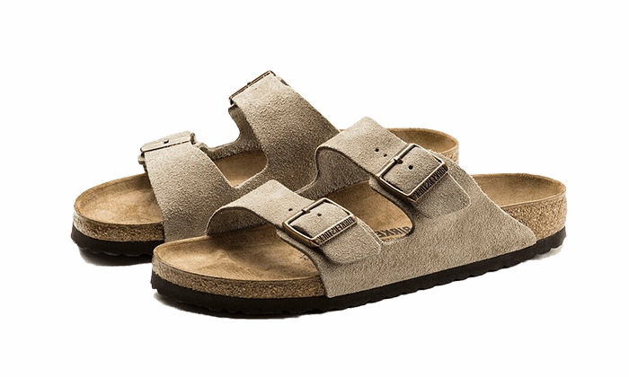 Durable Fit Sandals Arizona Suede Leather Taupe