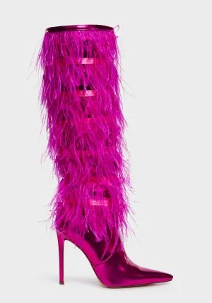 Azazi Knee High Boots - Pink