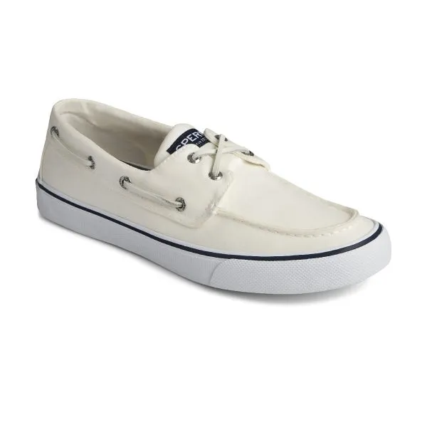 BAHAMA II Mens Canvas Boat Shoes White