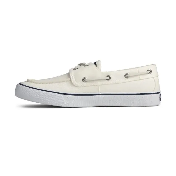 BAHAMA II Mens Canvas Boat Shoes White