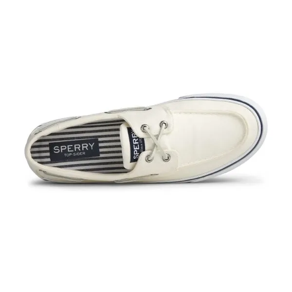 BAHAMA II Mens Canvas Boat Shoes White