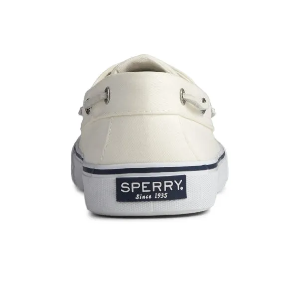 BAHAMA II Mens Canvas Boat Shoes White