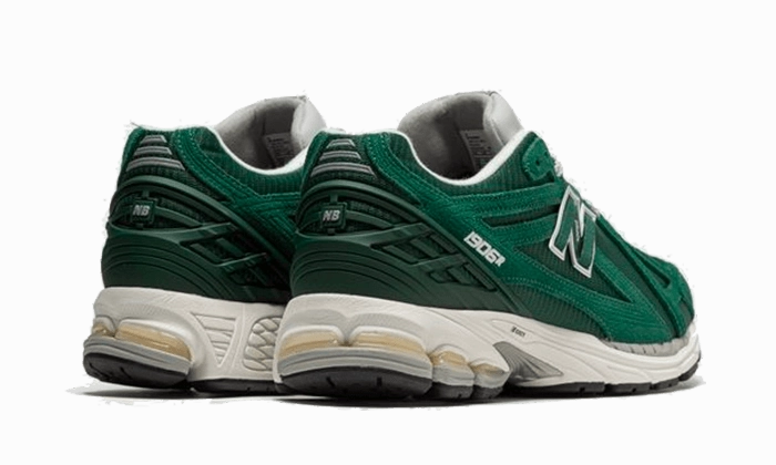 Flattering wear Sleek Silhouette New Balance 1906R Green Suede Metallic Silver