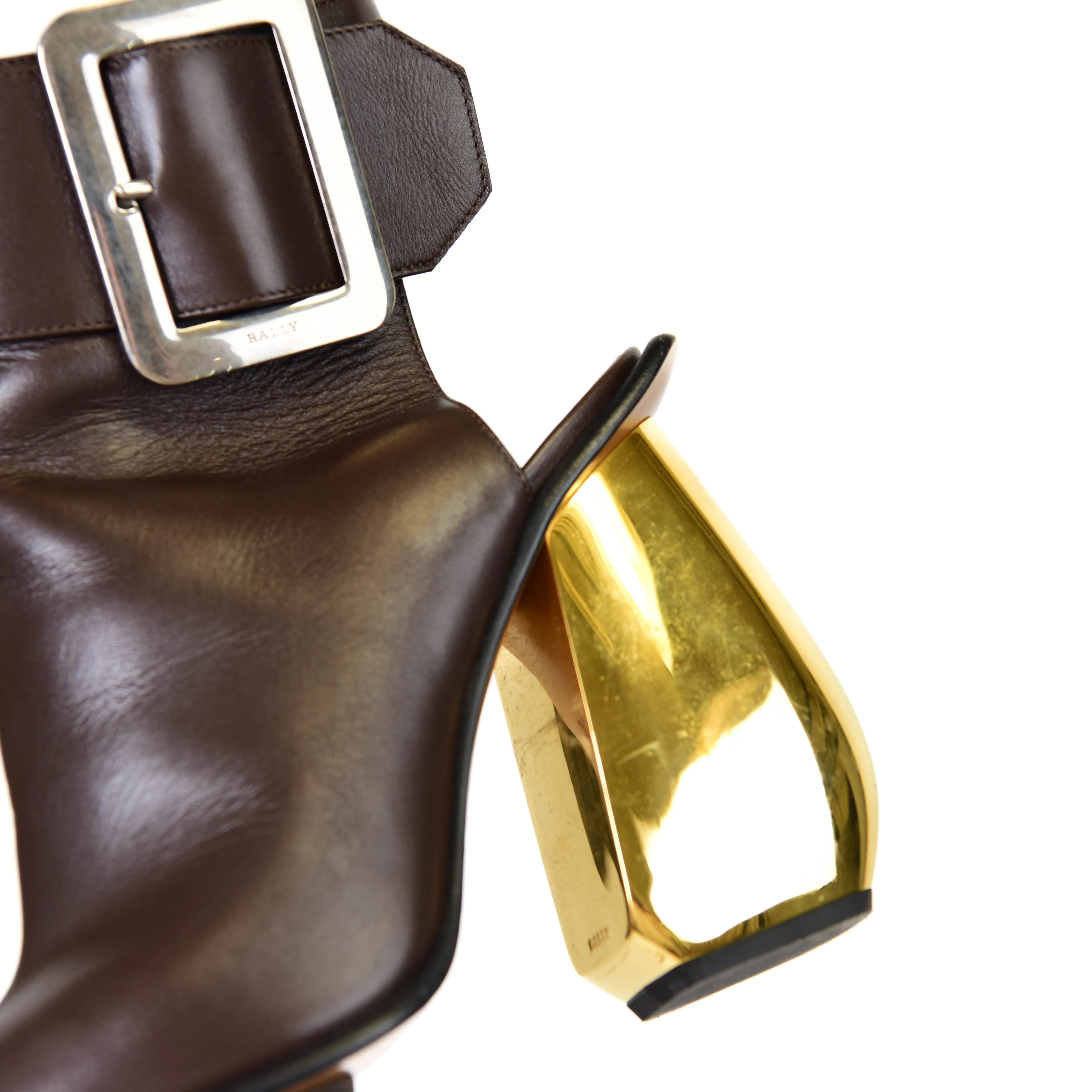 Bally Brown Leather Ankle Buckle  Boots Size 37