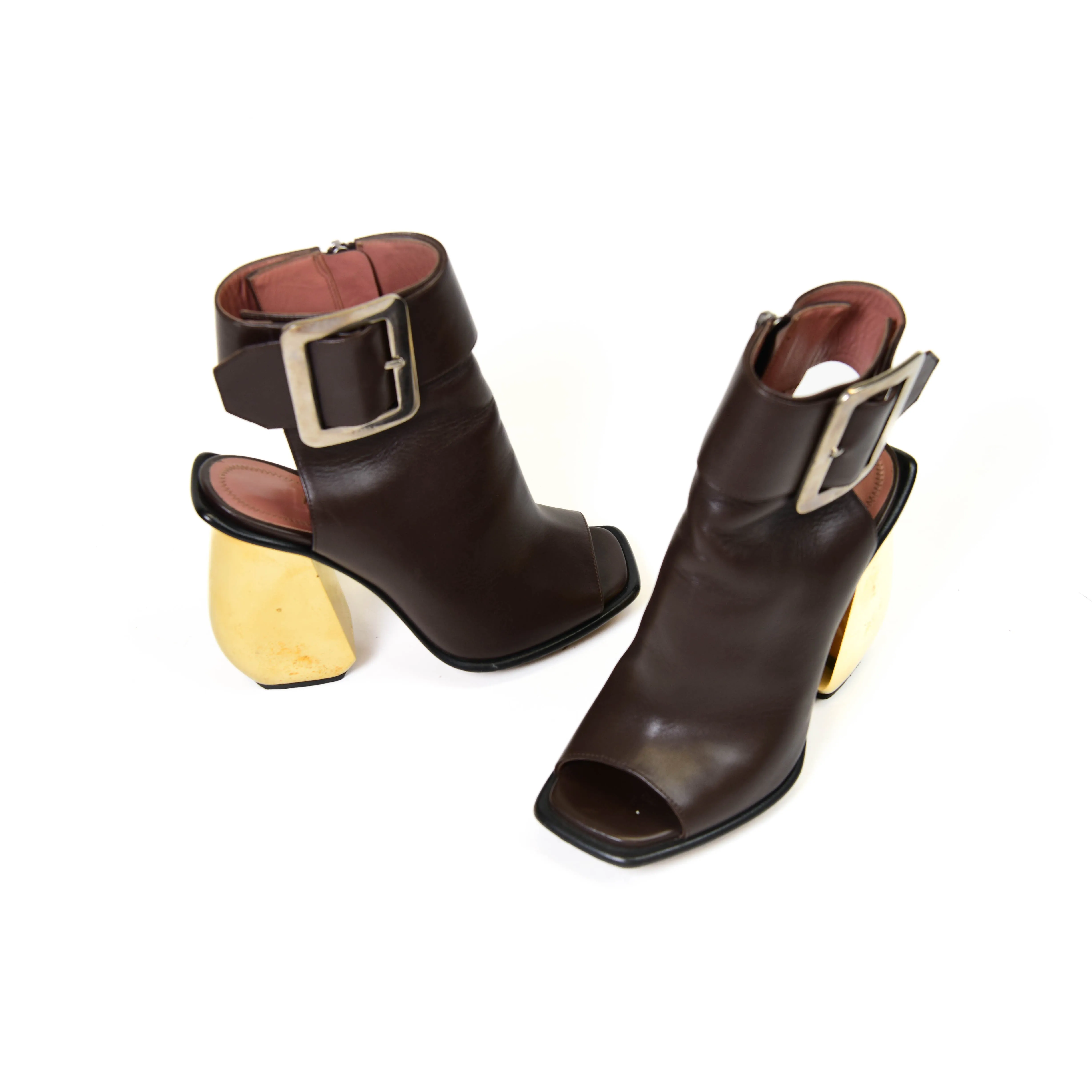 Bally Brown Leather Ankle Buckle  Boots Size 37
