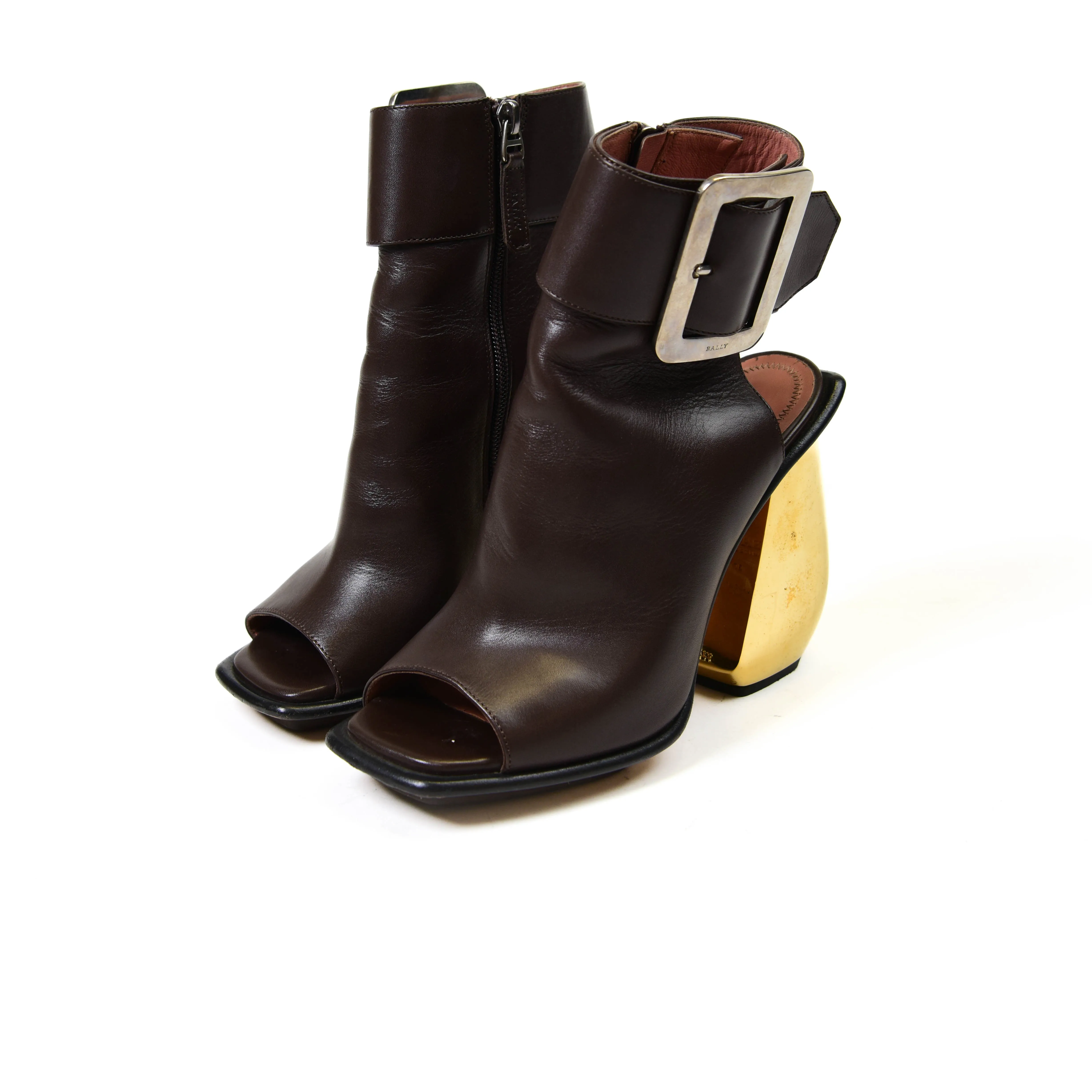 Bally Brown Leather Ankle Buckle  Boots Size 37