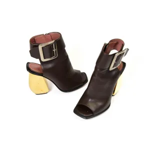 Bally Brown Leather Ankle Buckle  Boots Size 37