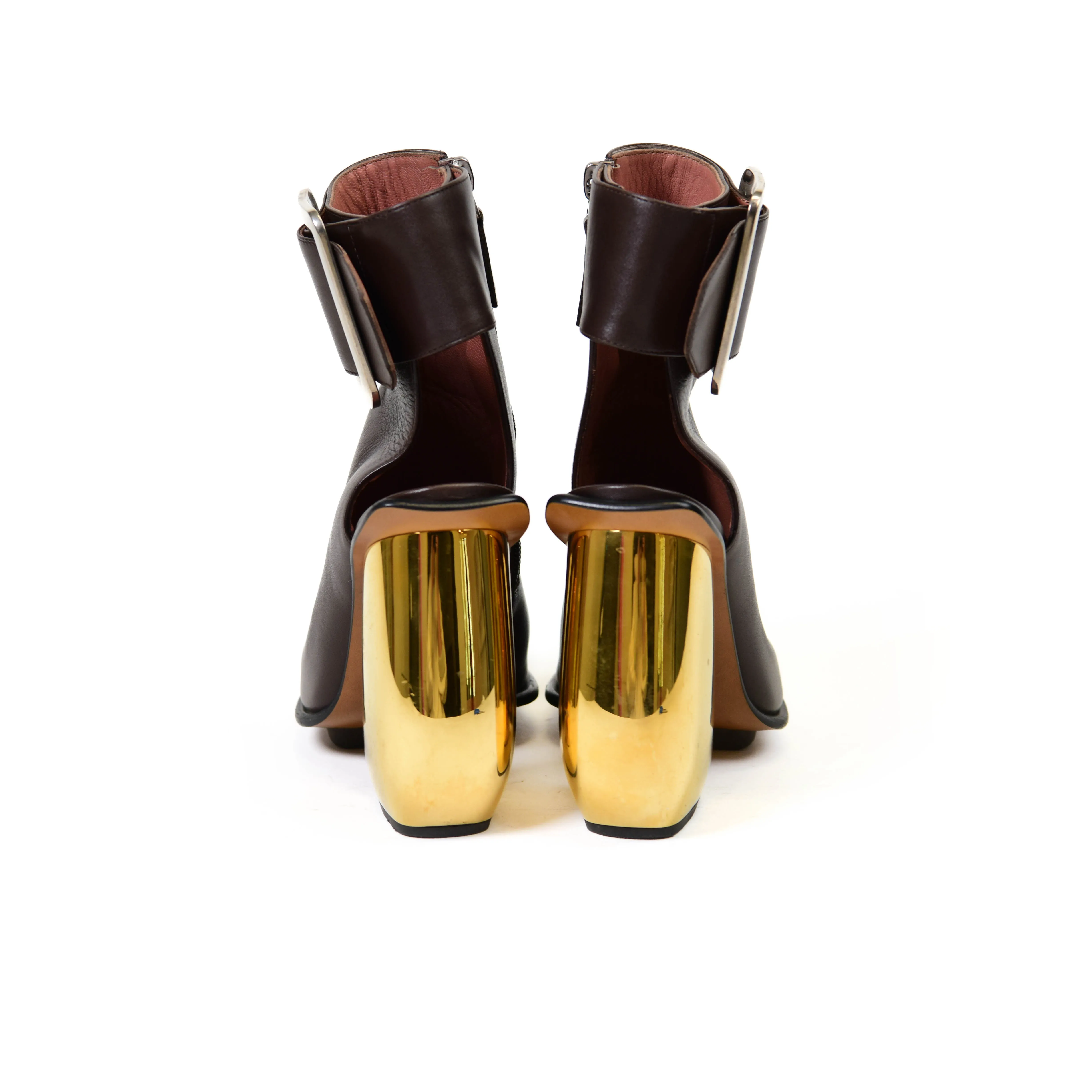 Bally Brown Leather Ankle Buckle  Boots Size 37