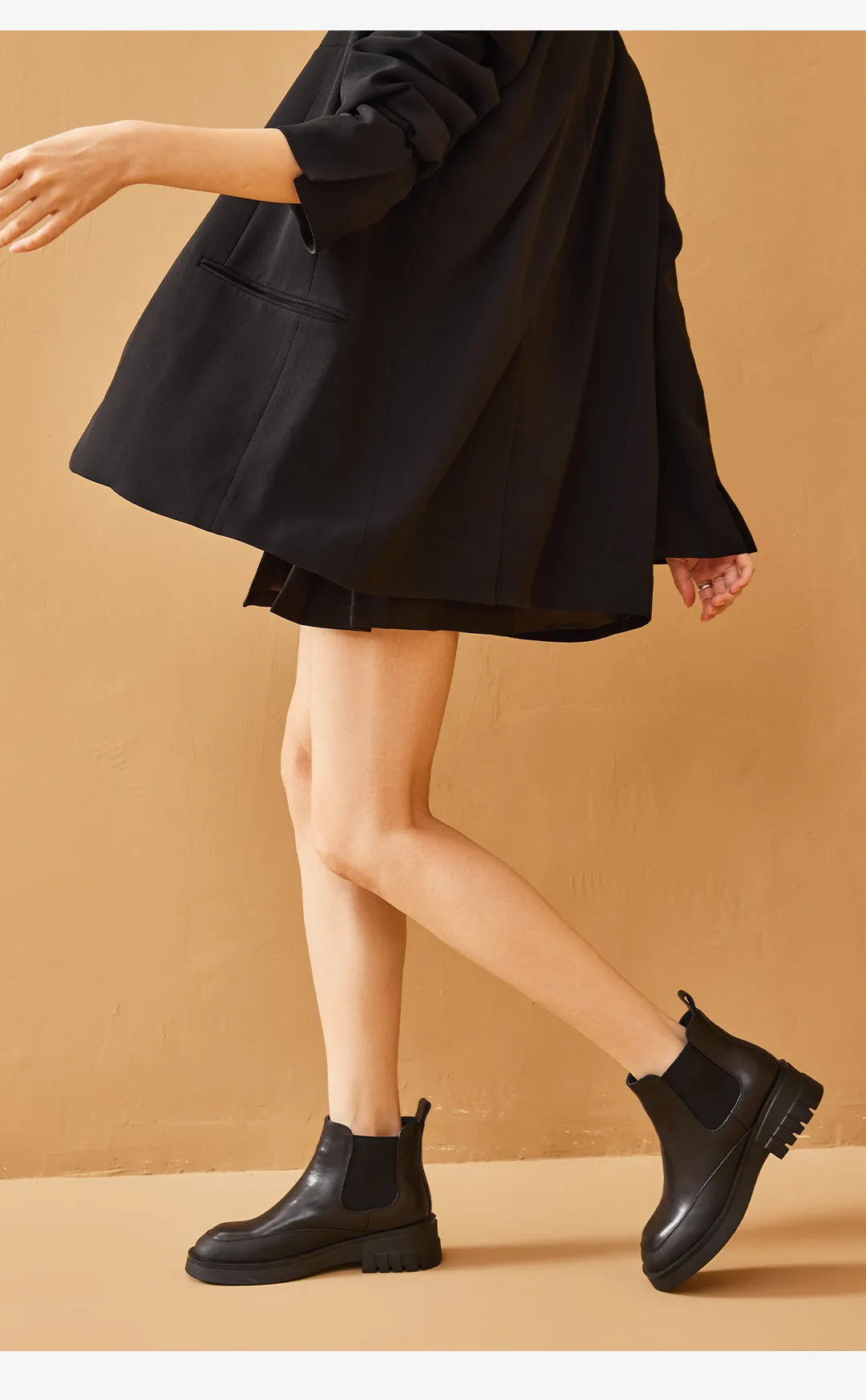 BeauToday Platform Mixed Color Ankle Boots for Women