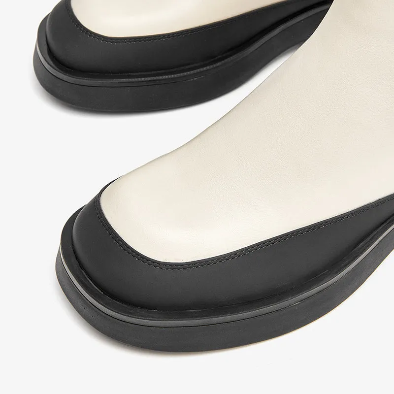 BeauToday Platform Mixed Color Ankle Boots for Women